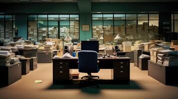 papers empty office setting photo