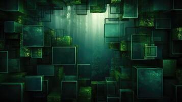 dynamic green square background photo