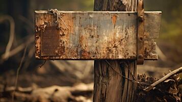 sign rusted metal photo