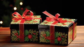 materials christmas gift boxes photo