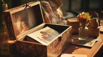 vintage box mockup open photo