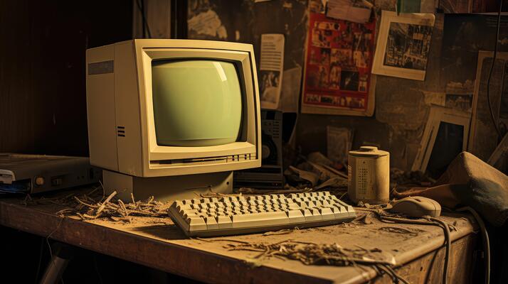 keyboard desktop computer on desk