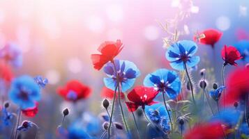 sunlight blue red bokeh photo