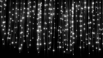 ctrast white string lights on black background photo