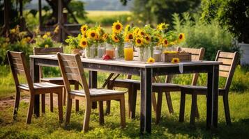 setting farm table photo