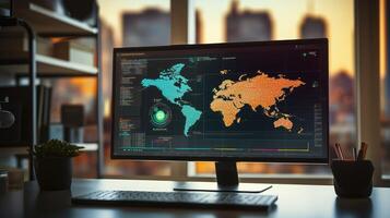 gis computer with data photo