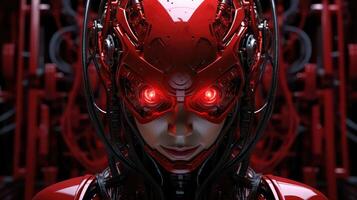 eyes futuristic red photo