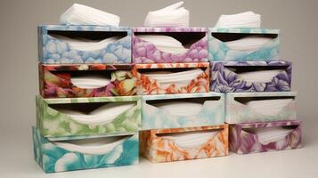 stack box of tissues photo