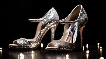 heels sparkling silver photo