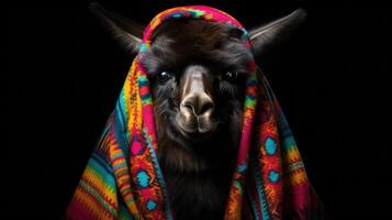colorful black llama photo