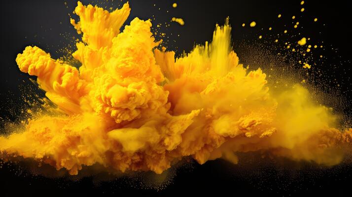 photograph yellow powder explosion