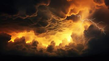 ominous yellow clouds photo