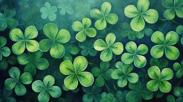canvas four leaf clover pattern photo