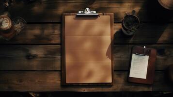 notes clipboard on table photo