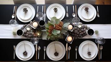 modern fall table top view photo