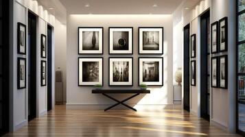 elegant blank frames on wall photo