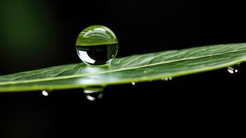 reflection water drop leaf photo