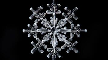 intricate snowflakes on black photo