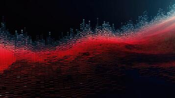 pixel red abstract wave photo