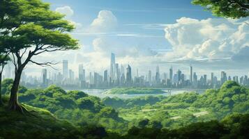 depth skyline with trees photo
