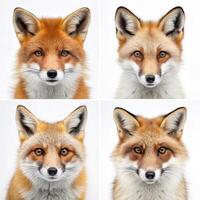 Four different pictures of foxes photo