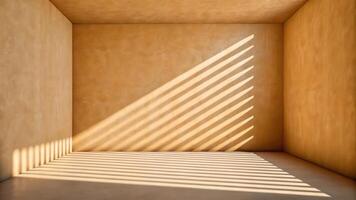 An empty room with sunlight coming through the window photo
