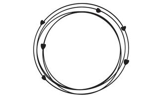 Circle border frame black color design heart love shape element pattern symbol sign romance celebration circle round border frame empty blank event template wedding event love heart black color banner vector