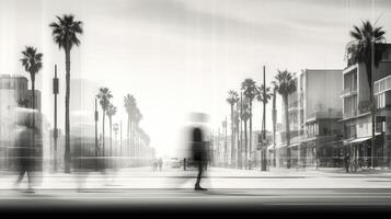 focus beach black white photo