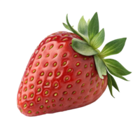 strawbarry one pic 3d realcit isolated on transparent background png