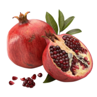 pomegranate anar real, isolated on transparent background png