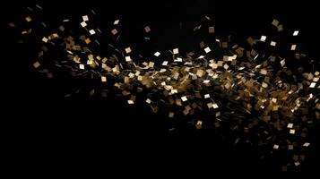 falling black background with gold confetti photo
