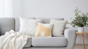 sofa white hexagon pattern photo