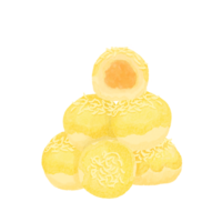 Artistic Illustration of a Stack of Pineapple Tart Cookies with a Soft Golden Texture png