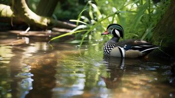 stream wood ducks photo