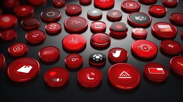 icon red web button photo