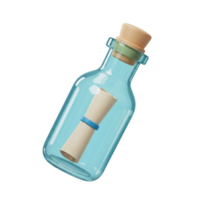 Message in a bottle coastal beach photograph serene environment close-up view adventure concept png