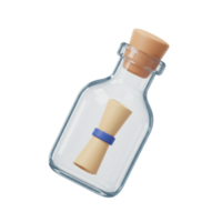 Message in a bottle seaside symbolic art tranquil setting close-up view exploration of emotions and communication png