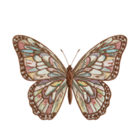 Delicate butterfly embroidery art nature gallery textile design soft palette close-up intricate patterns png