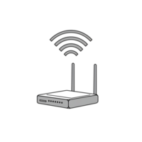 Wireless router setup and signal enhancement home office technology image modern environment close-up view connectivity concept png