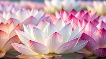 Vibrant lotus petals in a calming pattern nature photography tranquil environment close-up view photo