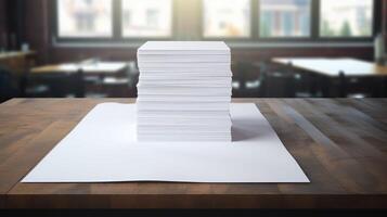 design paper on table mockup photo