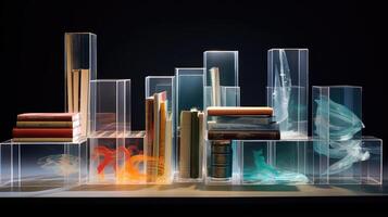 shelf transparent book photo