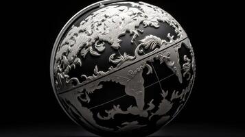 oceans black and white globe photo