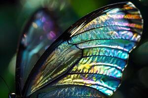 A butterfly with colorful wings is shown photo