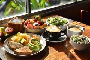 A table with a bunch of food on it photo