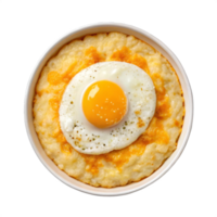 egg on top of mashed potatoes in a bowl png