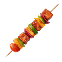 a skewered meat and vegetables on a stick png