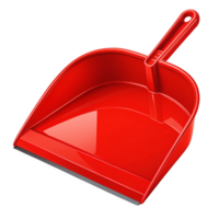 red plastic dust pan on transparent background png