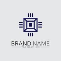 Tech gear logo design template. Technology Logo Template Design micro chip vector