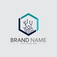 Tech gear logo design template. Technology Logo Template cyber tech Design vector